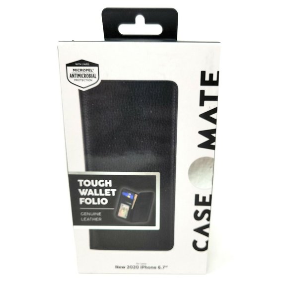 Case-Mate Folding Leather Wallet Case for iPhone 12 Pro Max - Black